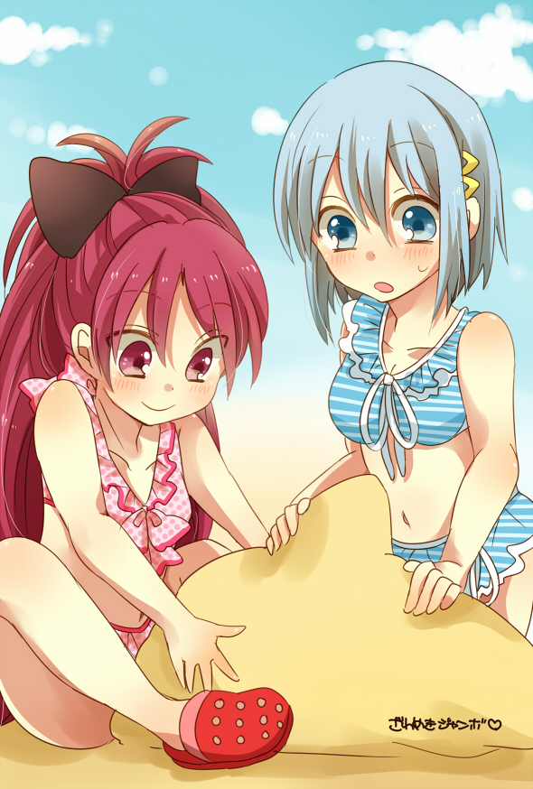 miki sayaka and sakura kyoko (mahou shoujo madoka magica) drawn by zawameki