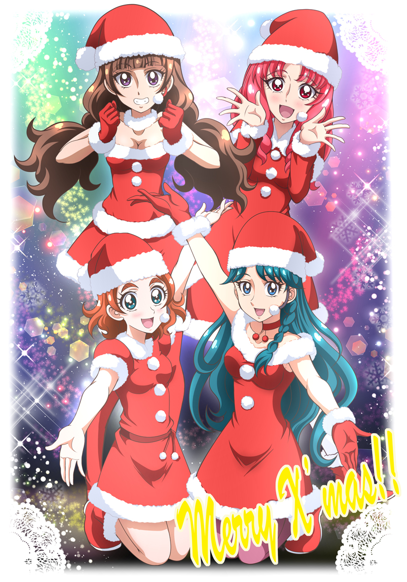 amanogawa kirara, haruno haruka, kaidou minami, and akagi towa (precure and 1 more) drawn by hanzou