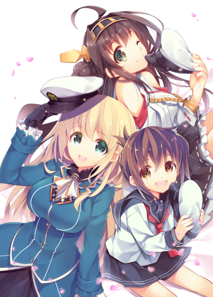 kongou, inazuma, and atago (kantai collection) drawn by ariko_youichi
