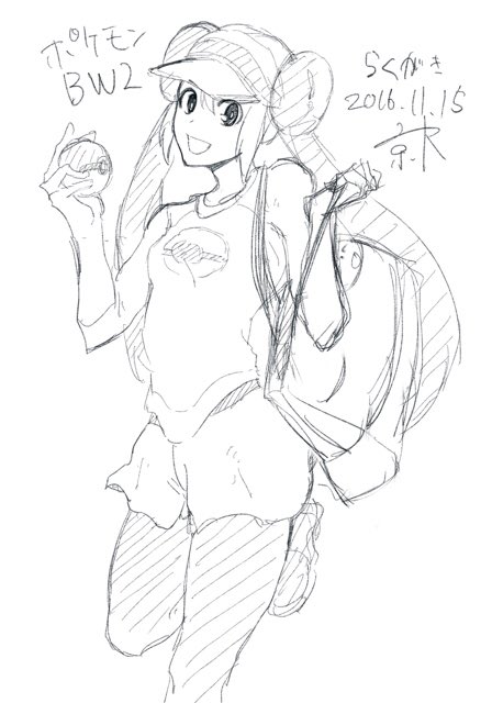 rosa (pokemon and 1 more) drawn by kyouta_(a01891226)