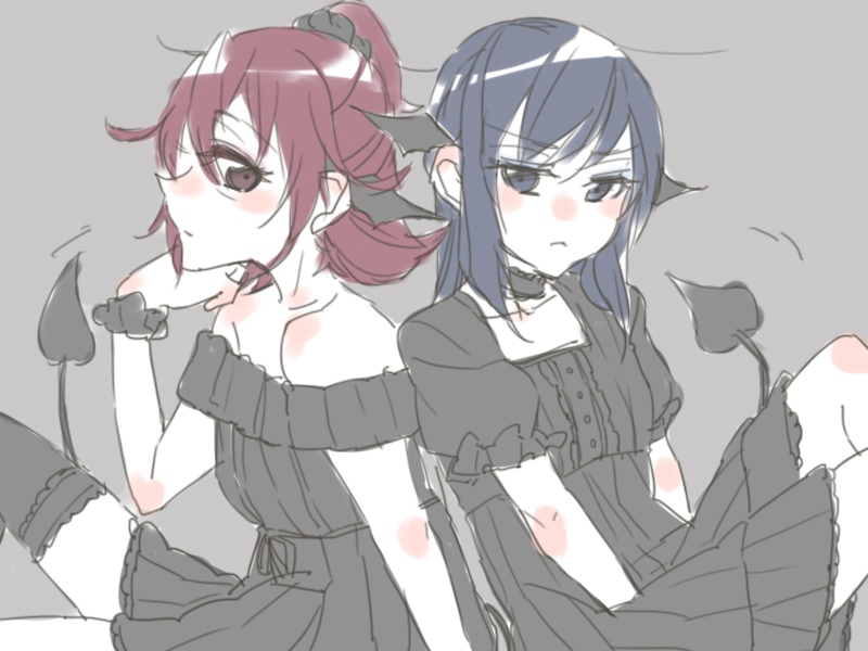 hishikawa rikka and aida mana (precure and 1 more) drawn by sorato_(astllatte)