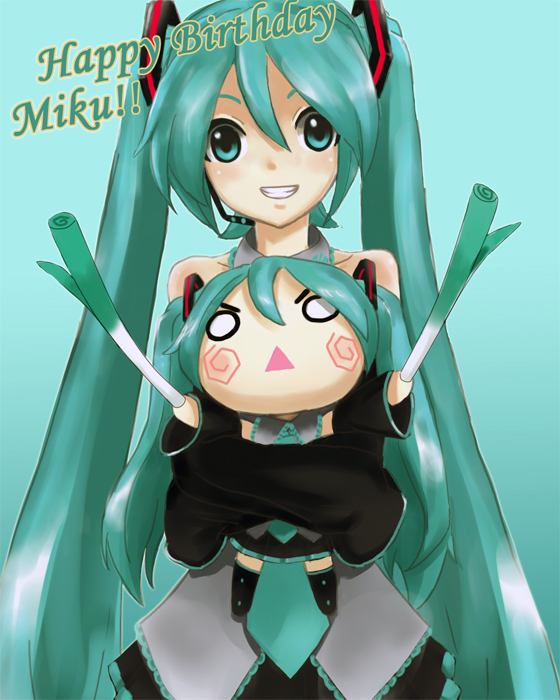 hatsune miku and hachune miku (vocaloid) drawn by musclecar