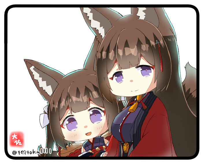 amagi and amagi-chan (azur lane) drawn by taisa_(kari)
