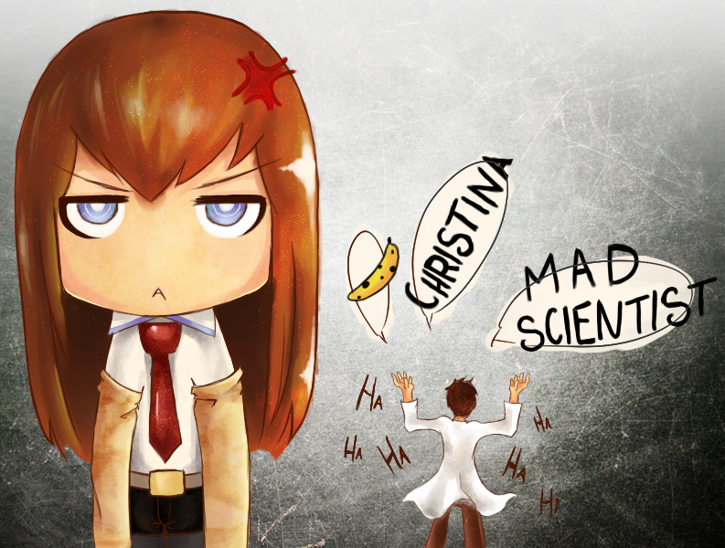 makise kurisu and okabe rintarou (steins;gate) drawn by darkchiichan