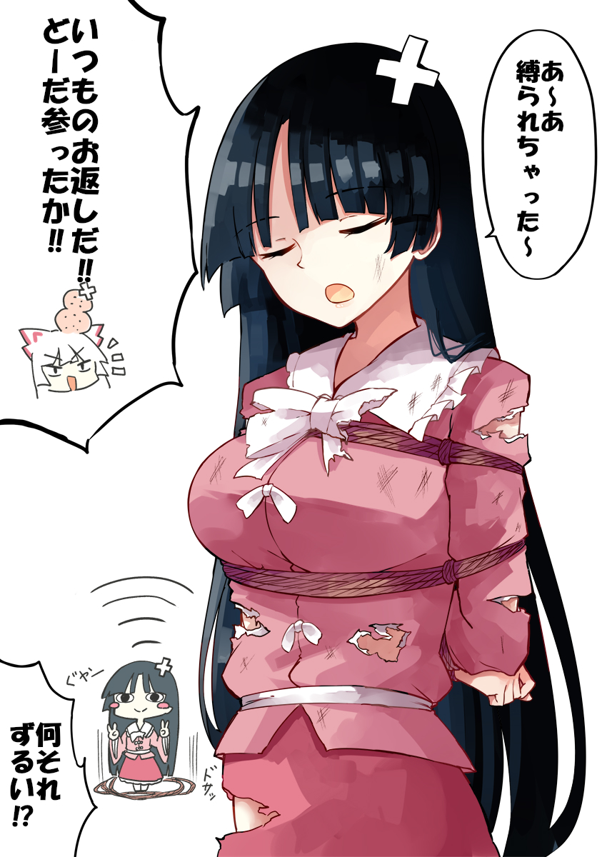 fujiwara no mokou and houraisan kaguya (touhou) drawn by deetamu