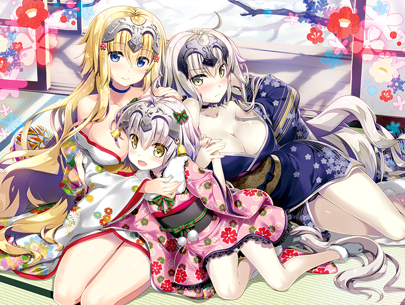 jeanne d'arc alter, jeanne d'arc, and jeanne d'arc alter santa lily (fate and 1 more) drawn by fujima_takuya
