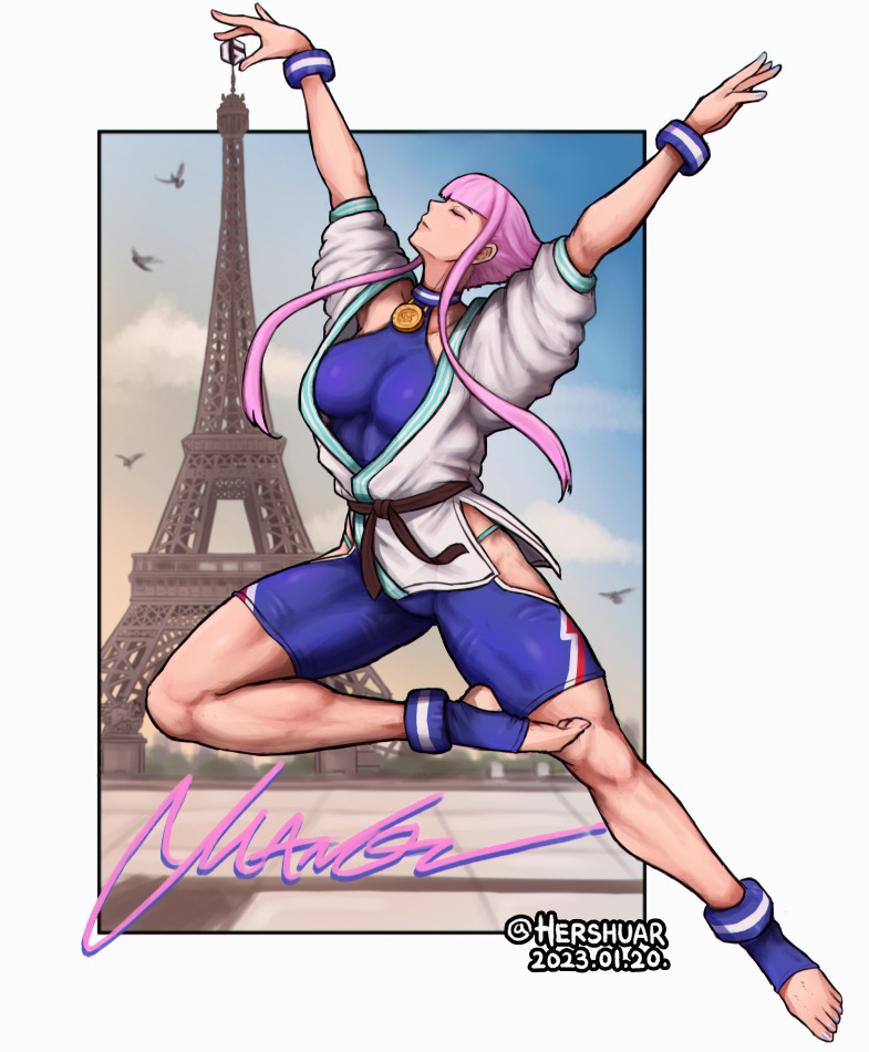 manon legrand (street fighter and 1 more) drawn by hershuar