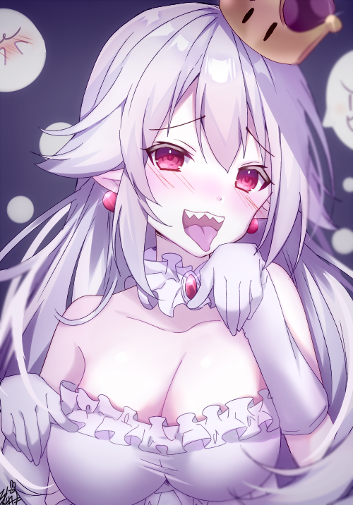 princess king boo and boo (mario and 2 more) drawn by omuretsu