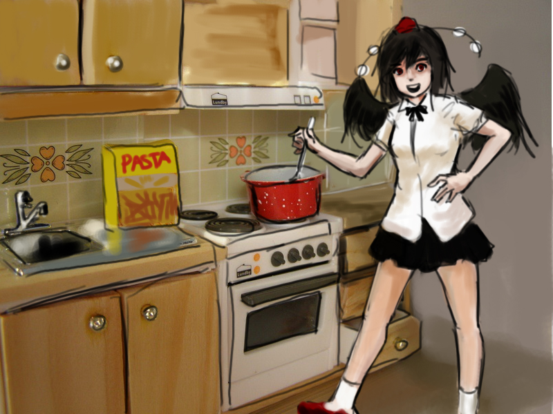 shameimaru aya (touhou and 1 more) drawn by chensabori