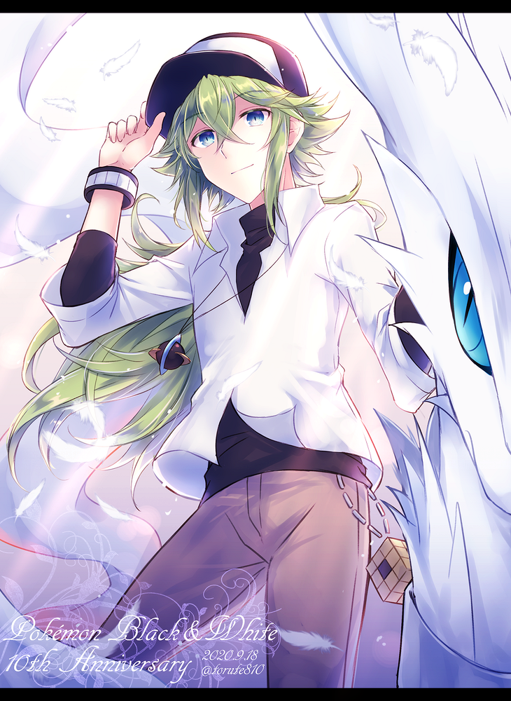 n and reshiram (pokemon and 1 more) drawn by kabocha_torute