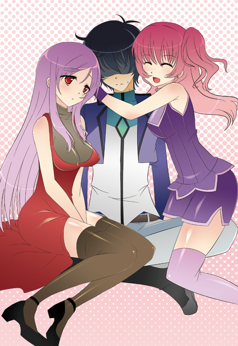 tieria erde, setsuna f. seiei, and nena trinity (gundam and 1 more) drawn by itou_chiriko