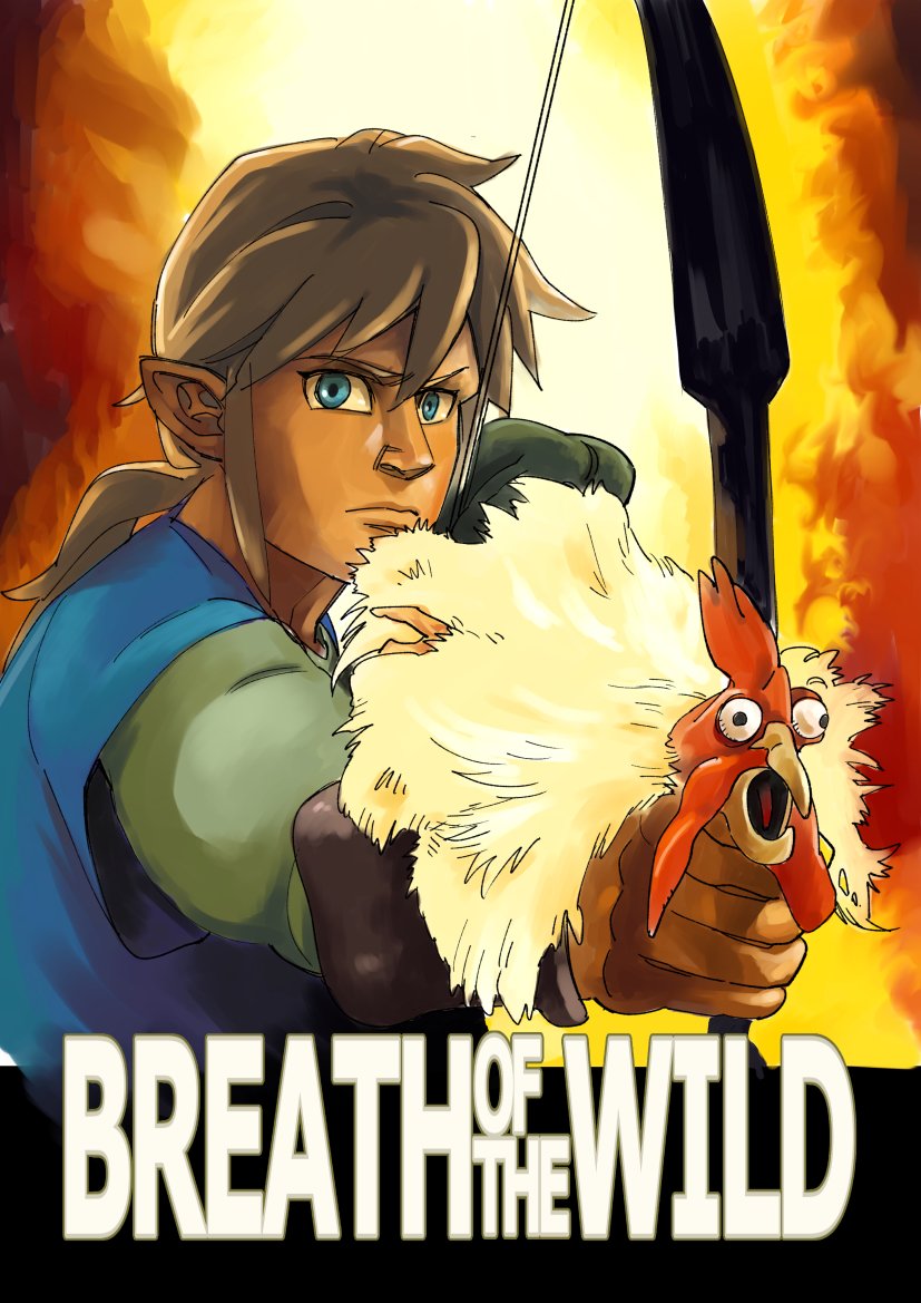 link and cucco (the legend of zelda and 2 more) drawn by tibonobannsann