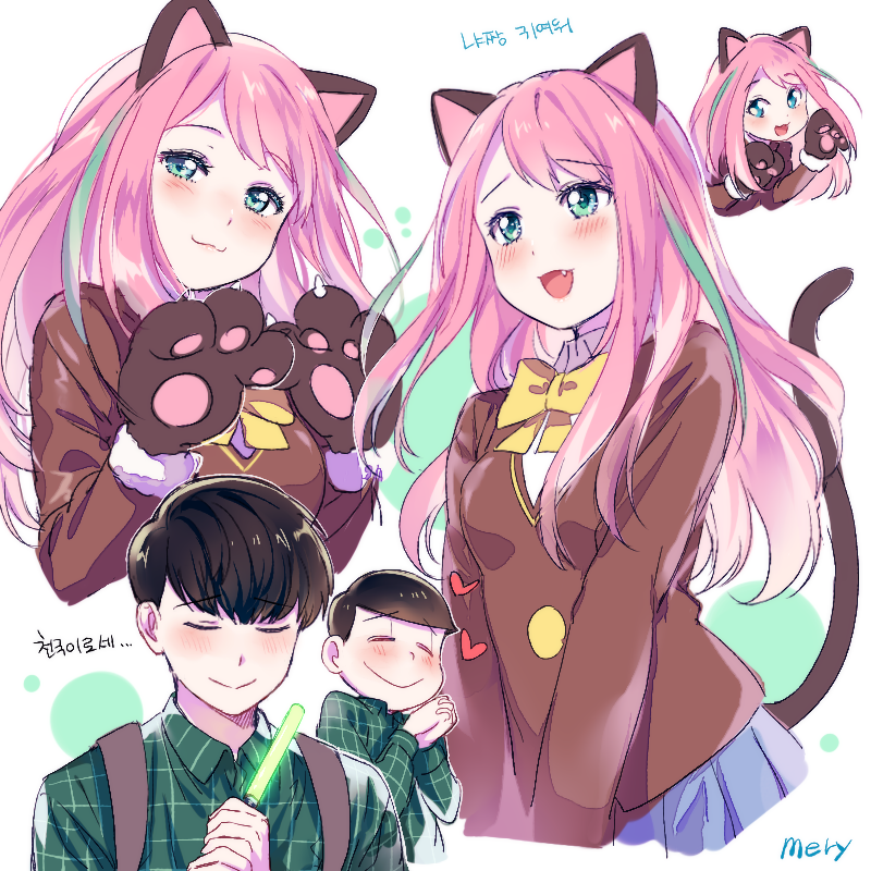 matsuno choromatsu and hashimoto nyaa (osomatsu and 2 more) drawn by mery_(yangmalgage)