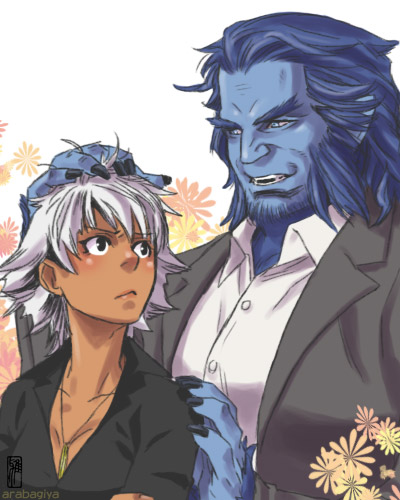 storm and beast (marvel and 2 more) drawn by ryuuki_garyuu