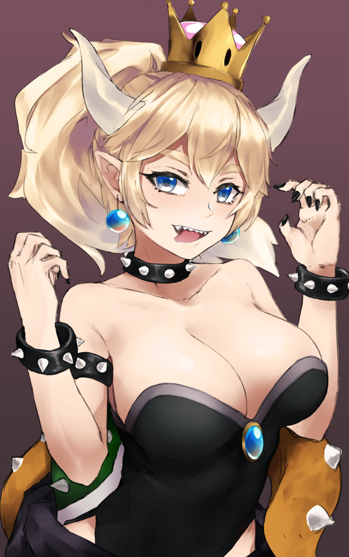 bowsette (mario and 1 more) drawn by wakamepiza