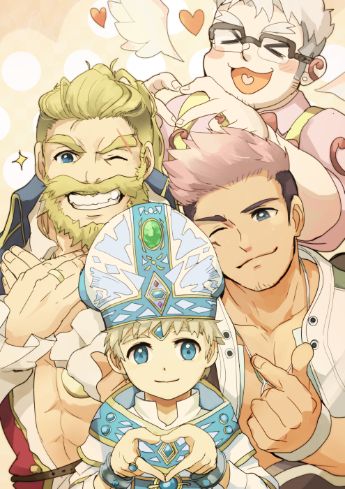 bergamond, nine, cupid, and seven (crave saga) drawn by hiratai_tori