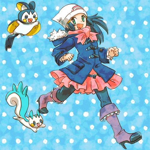 dawn, pachirisu, and emolga (pokemon and 1 more) drawn by c_notaso