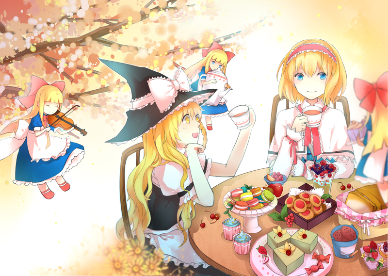 kirisame marisa, alice margatroid, and shanghai doll (touhou) drawn by rue_(wyha666)