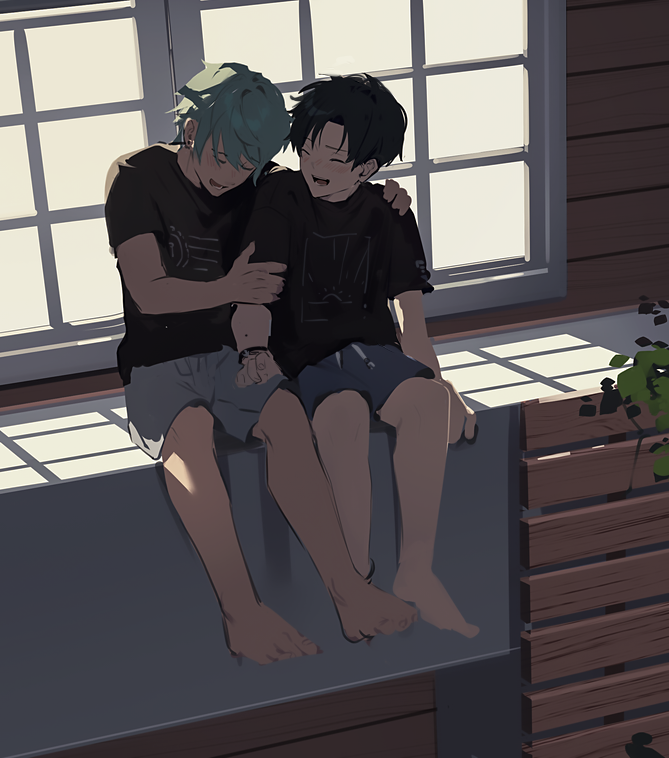 cove holden and main character (our life: beginnings and always) drawn by ryuuieu