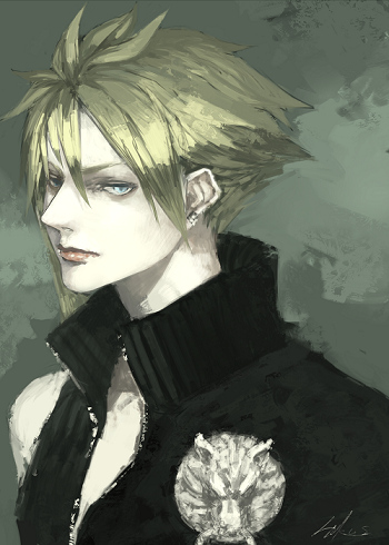 cloud strife (final fantasy and 2 more) drawn by kunimura_hakushi