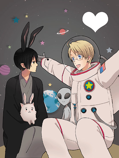 america, japan, pochi, and tony (axis powers hetalia) drawn by kunie_(seppa)