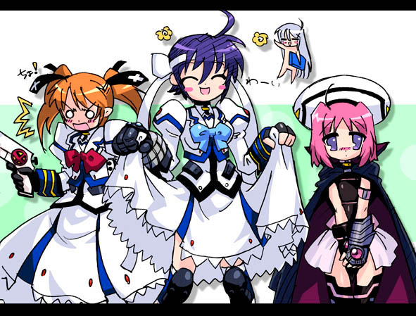 fate testarossa, takamachi nanoha, subaru nakajima, reinforce zwei, teana lanster, and 5 more (lyrical nanoha and 1 more) drawn by m_ganzy