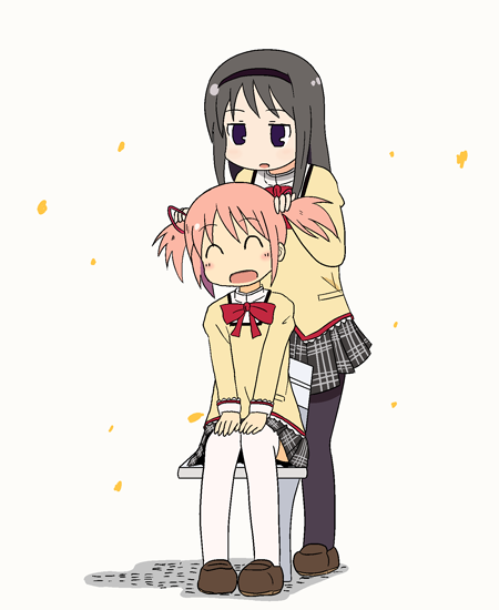 akemi homura and kaname madoka (mahou shoujo madoka magica and 1 more) drawn by kimineri