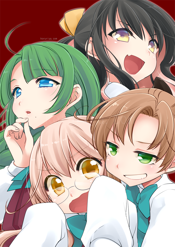 naganami, akigumo, makigumo, and yuugumo (kantai collection) drawn by koruri