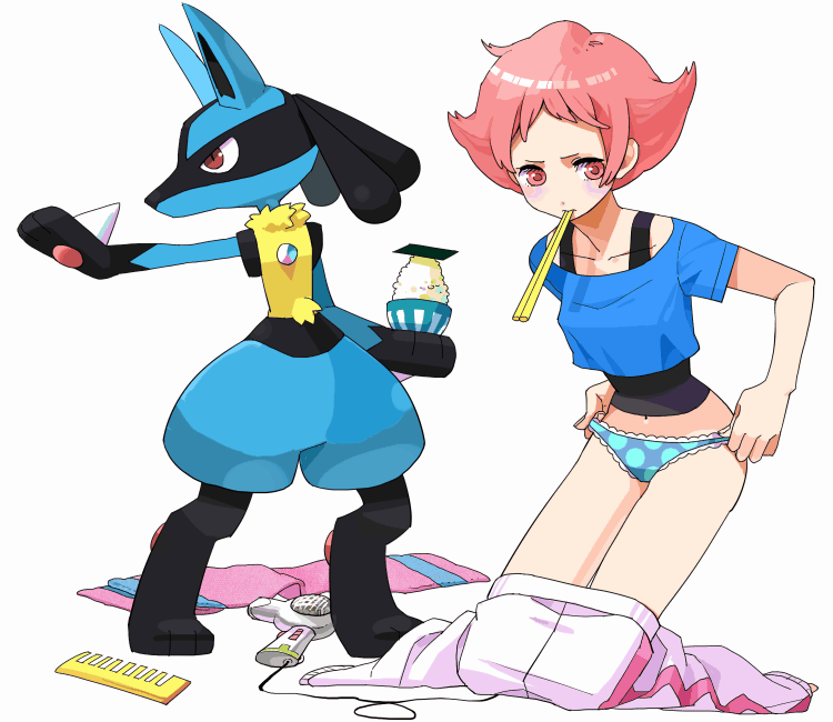 lucario and maylene (pokemon and 1 more) drawn by gum_(gmng)