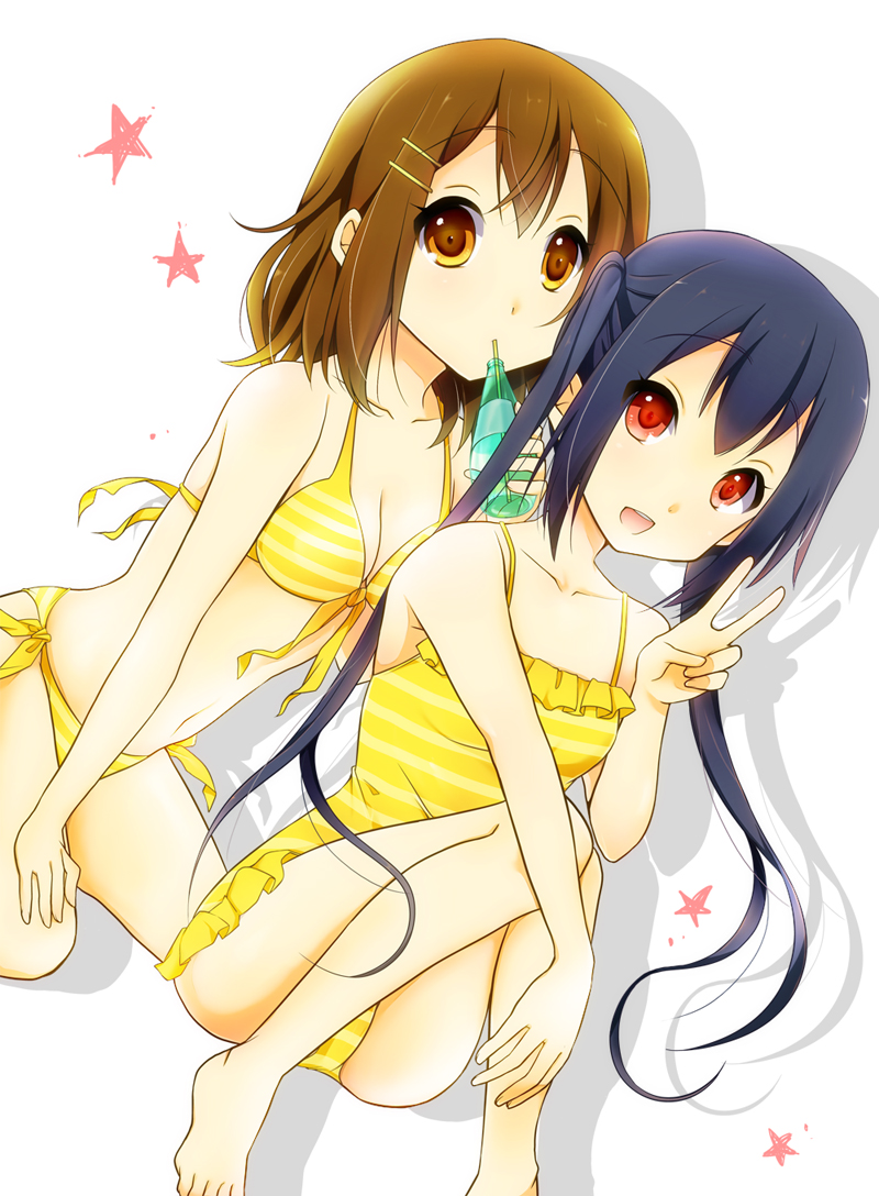 nakano azusa and hirasawa yui (k-on!) drawn by aruki