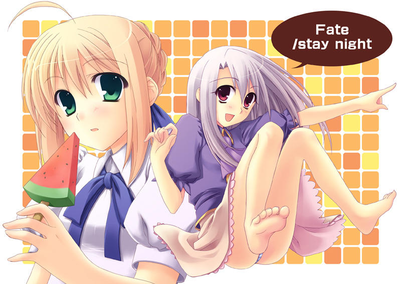 artoria pendragon, saber, and illyasviel von einzbern (fate and 1 more) drawn by kusata_murasaki