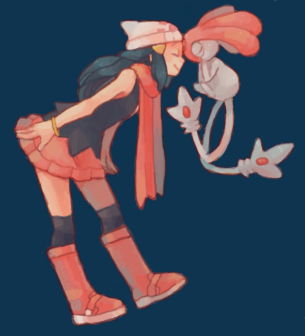 dawn and mesprit (pokemon and 1 more) drawn by ikra_(katacoly)