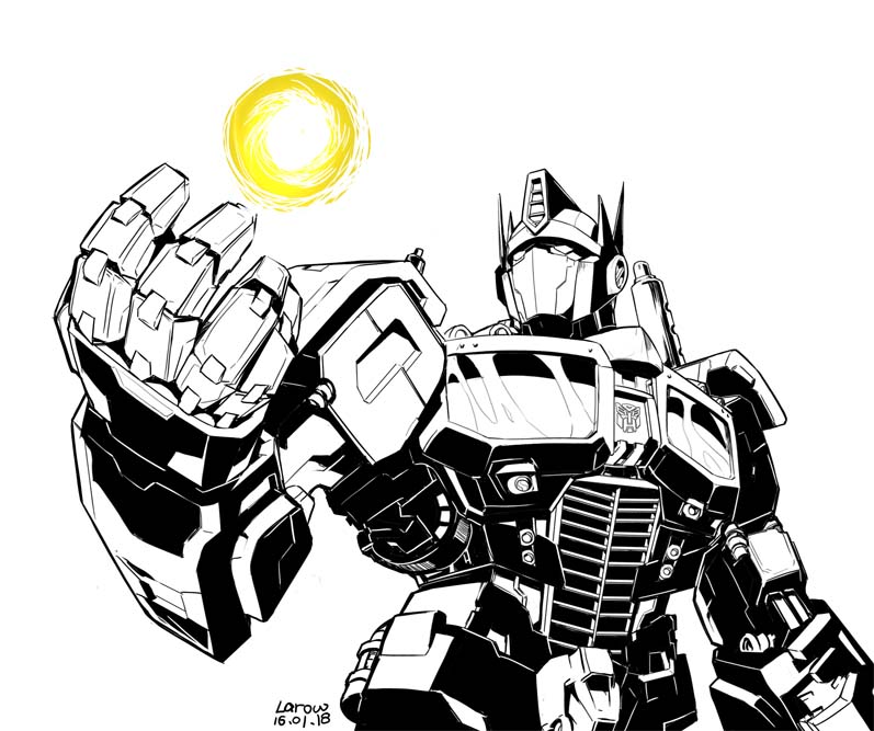 optimus prime (transformers and 1 more) drawn by larow