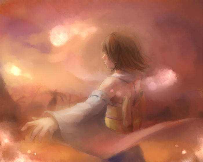 yuna (final fantasy and 1 more) drawn by habbitrot