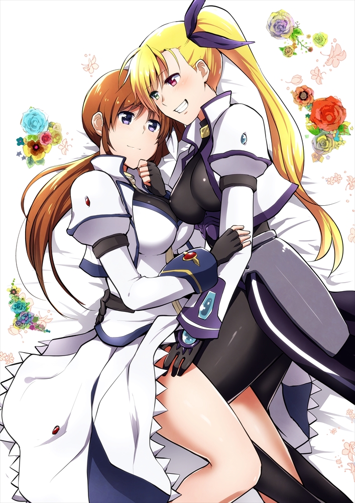 takamachi nanoha and vivio (lyrical nanoha and 1 more) drawn by nagashiro_rouge