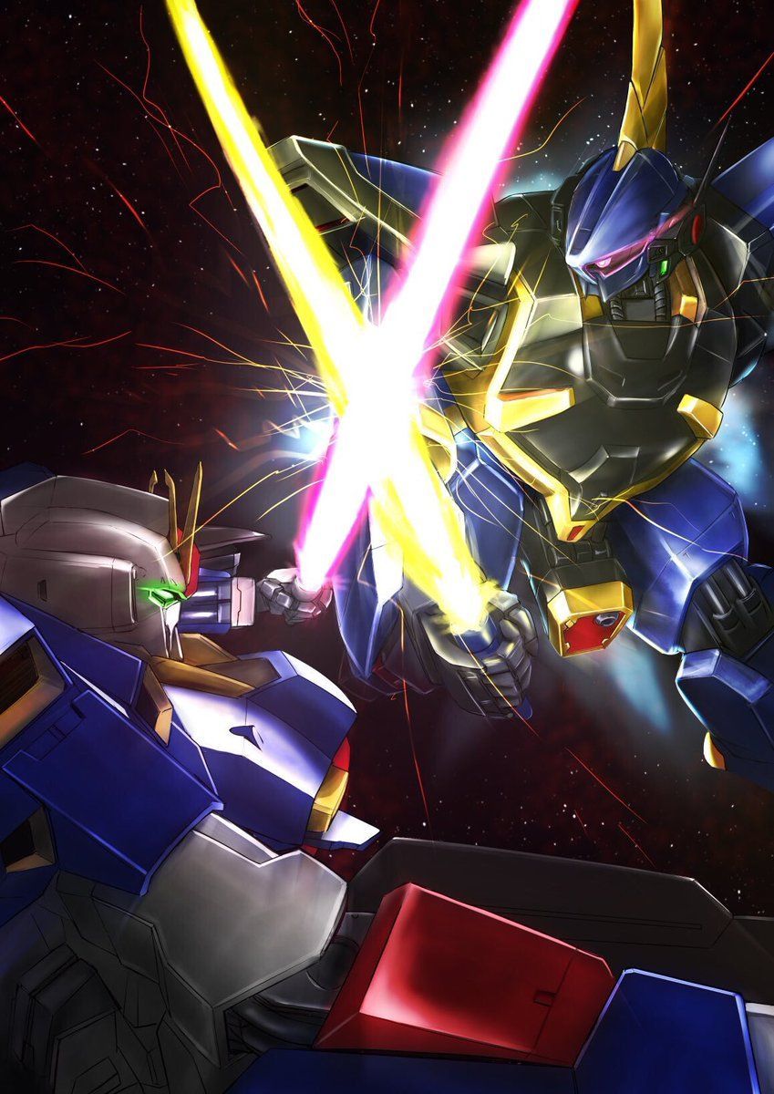 zeta gundam and barzam (gundam and 1 more)