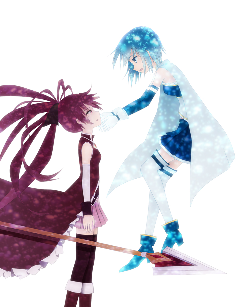 miki sayaka and sakura kyoko (mahou shoujo madoka magica) drawn by q-v_(levia)