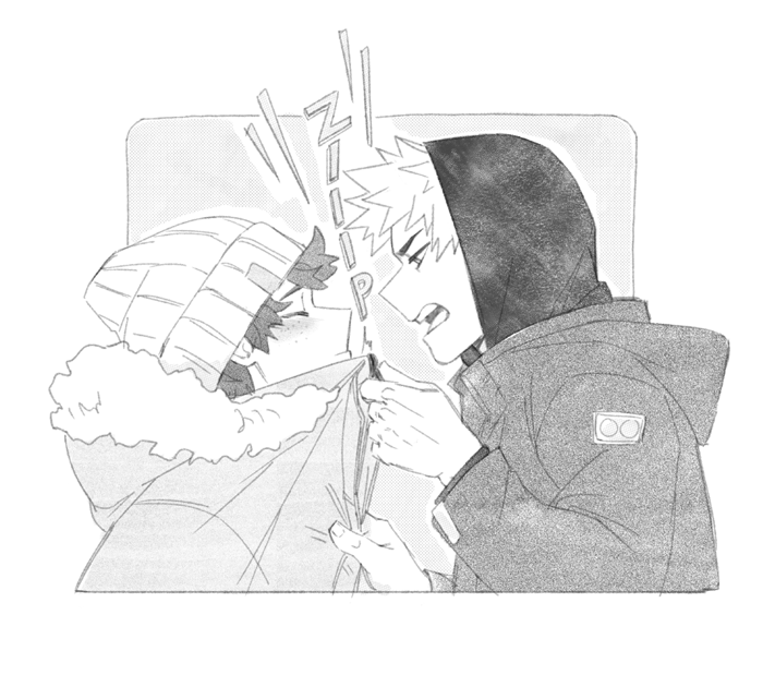 midoriya izuku and bakugou katsuki (boku no hero academia) drawn by 5mll3