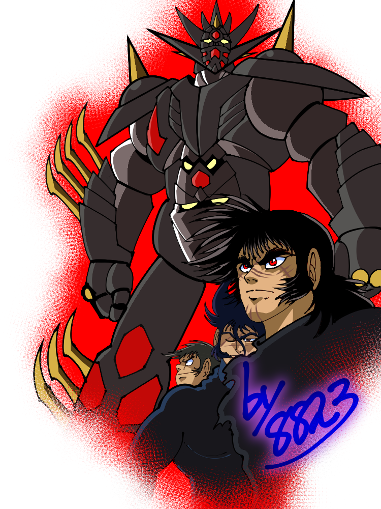 nagare ryoma, jin hayato, musashi tomoe, and getter noir g (super robot wars and 2 more) drawn by cpwm3723