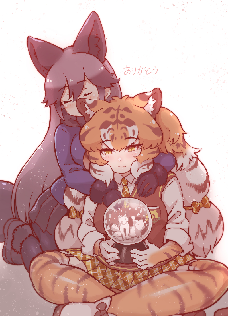 silver fox and siberian tiger (kemono friends) drawn by tanaka_kusao