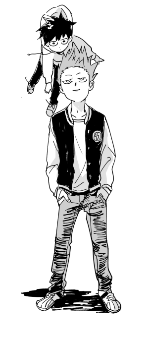 kageyama ritsu and suzuki shou (mob psycho 100) drawn by mari-mason