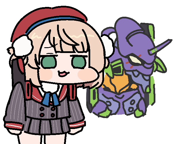 shigure ui and eva 01 (indie virtual youtuber and 1 more) drawn by jazz_jack