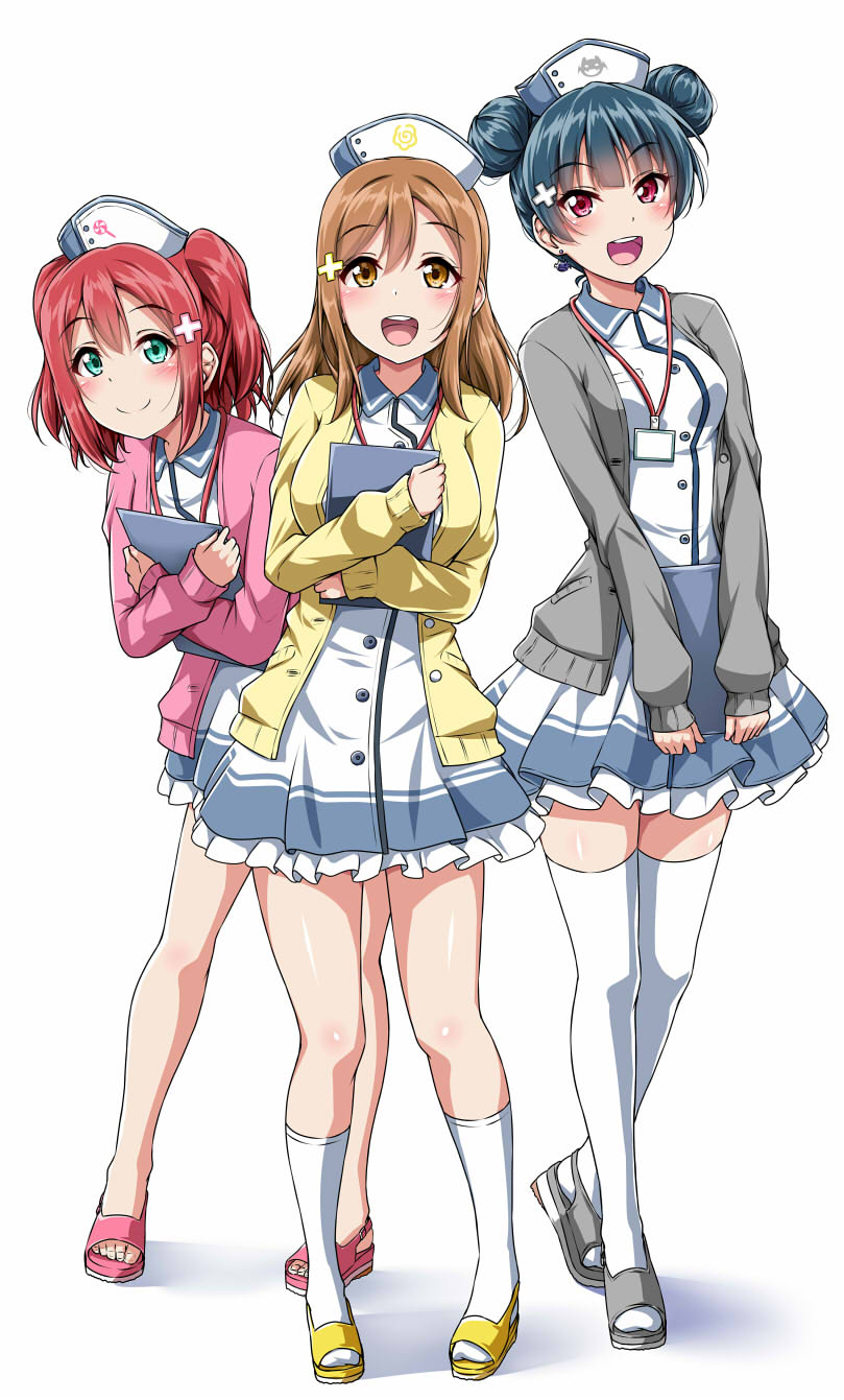 tsushima yoshiko, kunikida hanamaru, and kurosawa ruby (love live! and 1 more) drawn by yopparai_oni
