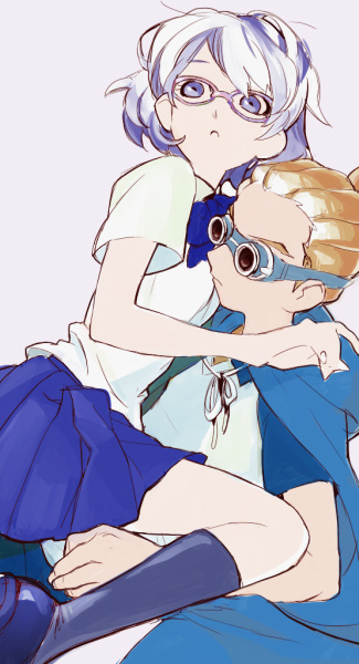 kidou yuuto and otonashi haruna (inazuma eleven) drawn by kosei_(wea)