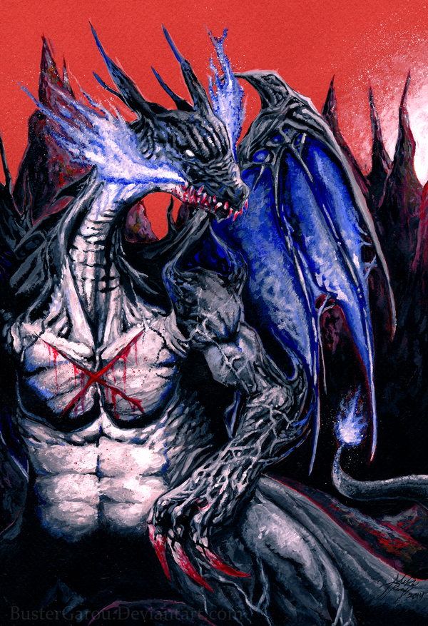 charizard and mega charizard x (pokemon and 1 more) drawn by aleksi_remes
