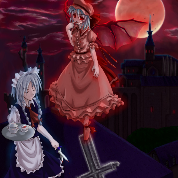 remilia scarlet and izayoi sakuya (touhou) drawn by yanphoenix