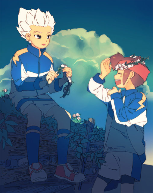 endou mamoru and gouenji shuuya (inazuma eleven) drawn by shippo_(skink)