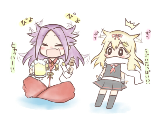 yuudachi, yuudachi kai ni, and jun'you (kantai collection) drawn by jako_(jakoo21)
