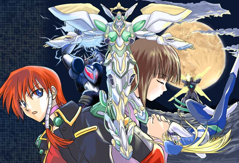 tiffa adill, gundam x, vega, neo getter-1, and fiona gureden (gundam and 6 more) drawn by asou_naruto