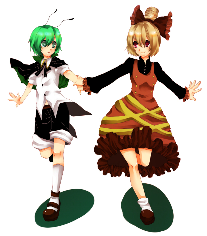 wriggle nightbug and kurodani yamame (touhou) drawn by yutazou